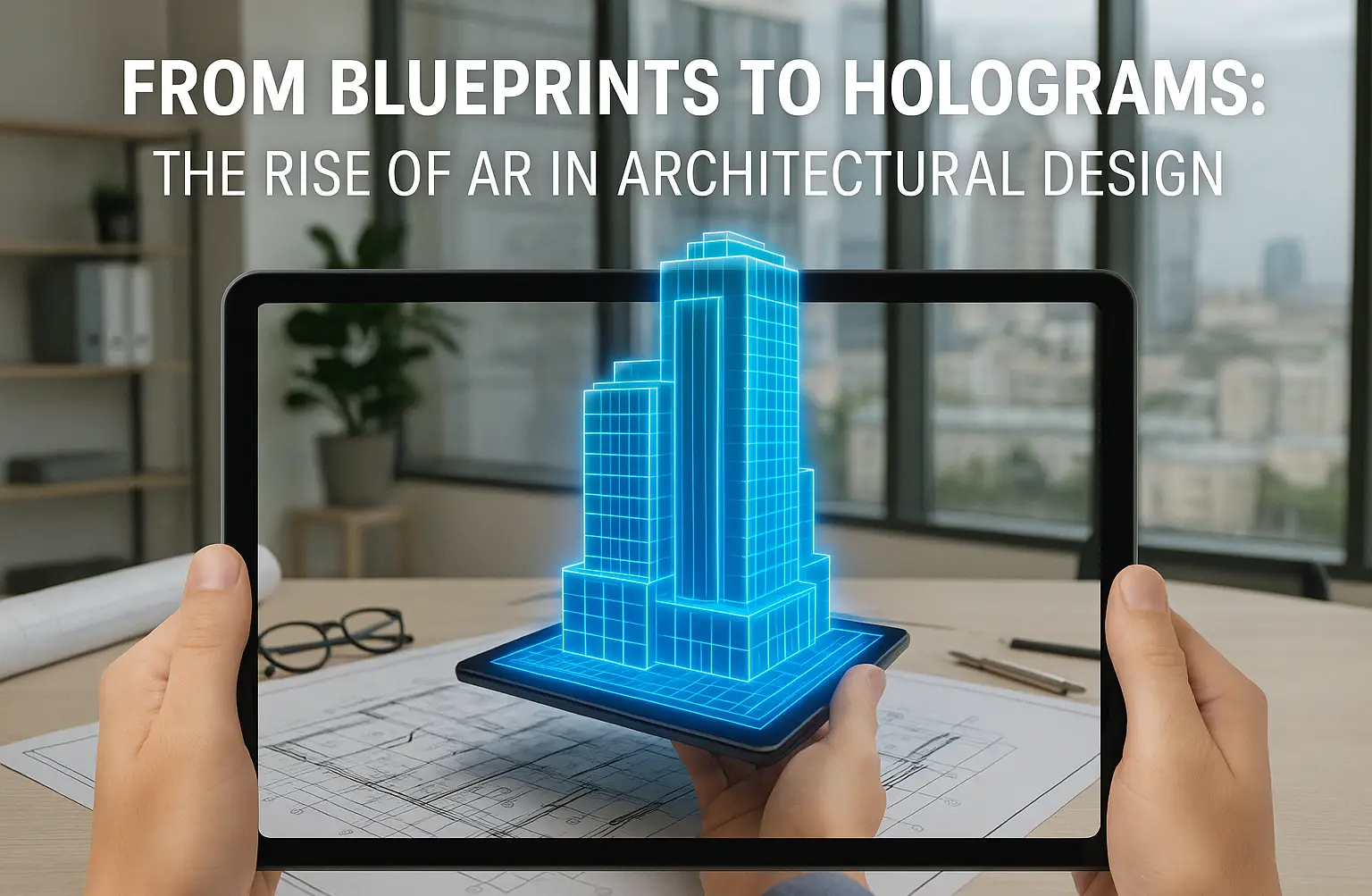 Architects using Homevism AR to view interactive 3D building hologram